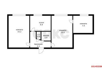 Фото №1: 3-комнатная квартира 52 м² - Псекупс, ул. Железнодорожная, 3