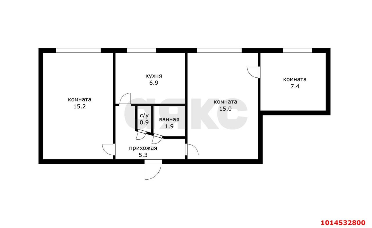 Фото №17: 3-комнатная квартира 52 м² - Псекупс, ул. Железнодорожная, 3