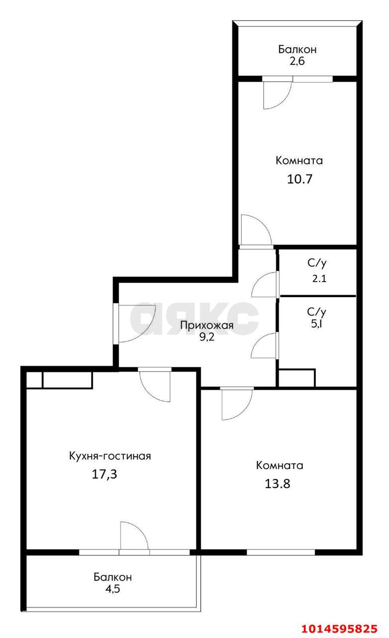 Фото №3: 2-комнатная квартира 64 м² - Краснодар, 1-й квартал, ул. Боспорская, 2