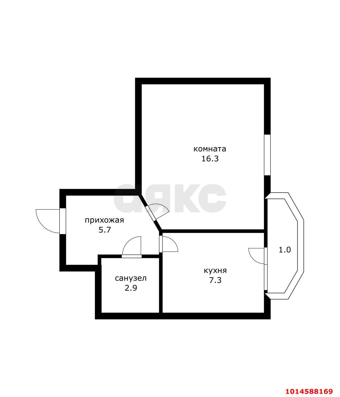 Фото №8: 1-комнатная квартира 32 м² - Краснодар, Прикубанский внутригородской округ, мкр. Новый, ул. Апрельская, 41
