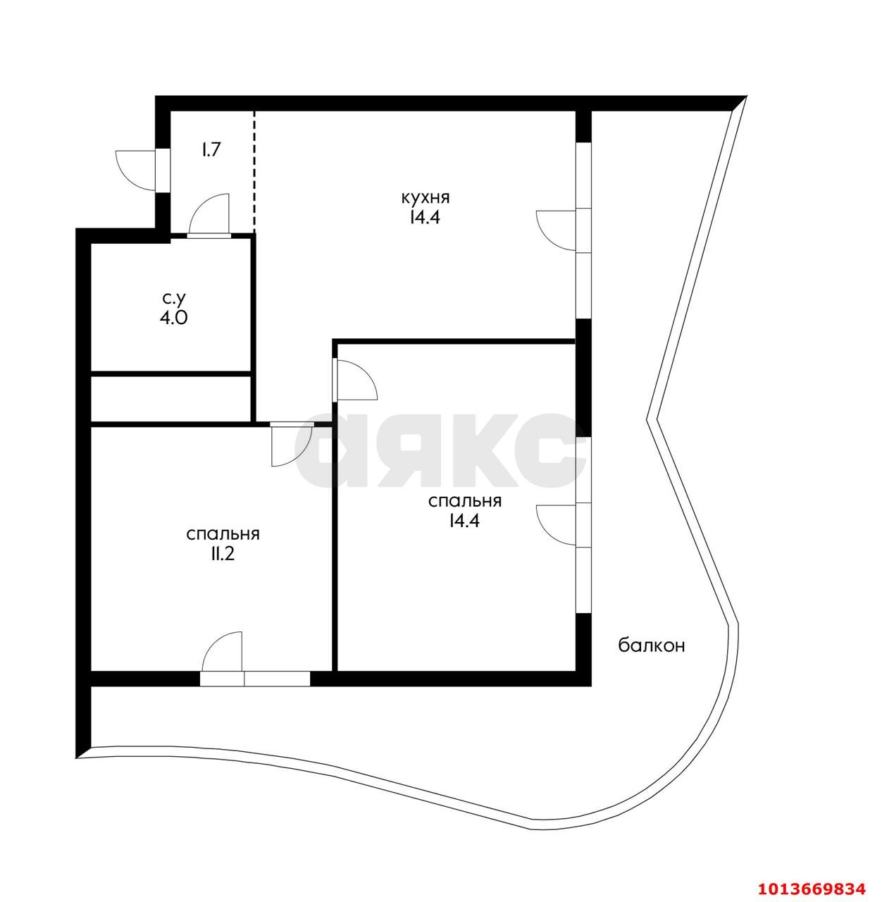 Фото №17: 2-комнатная квартира 55 м² - Ольгинка, территория ГСК Сигнал, 3-й, территория ГСК Сигнал, мкр. 3-й, 21