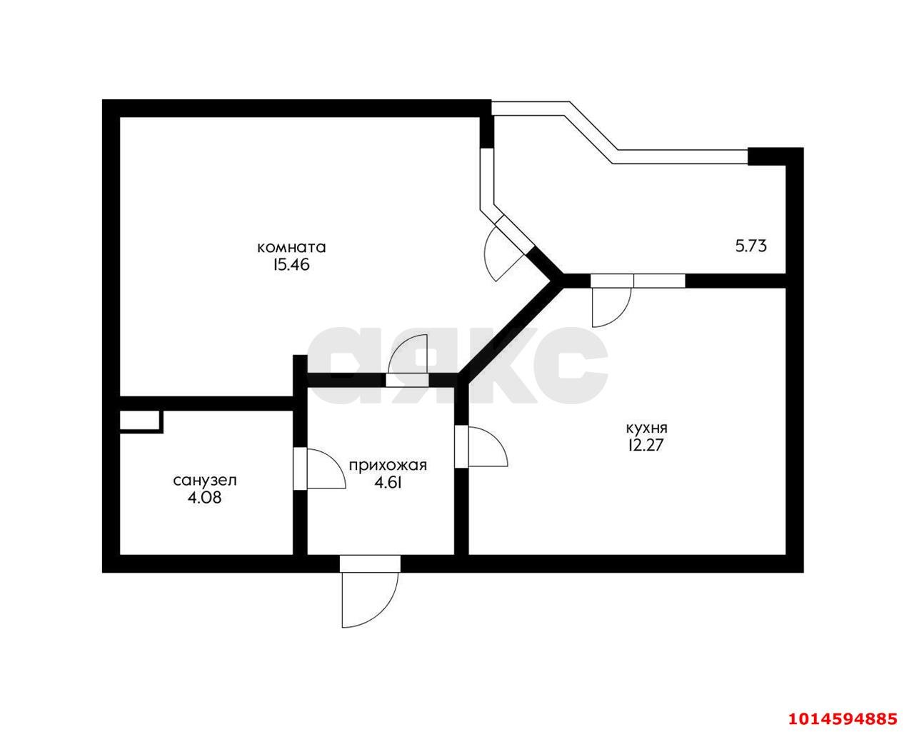 Фото №2: 1-комнатная квартира 36 м² - Краснодар, жилой комплекс Облака, ул. имени Генерала Корнилова, 9к3