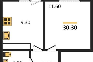Фото №1: 1-комнатная квартира 30 м² - Краснодар, мкр. жилой комплекс Улыбка, ул. имени Героя Георгия Бочарникова, 2
