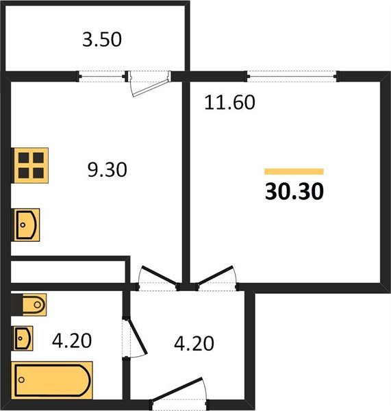 Фото №1: 1-комнатная квартира 30 м² - Краснодар, Прикубанский внутригородской округ, мкр. жилой комплекс Улыбка, ул. имени Героя Георгия Бочарникова, 2