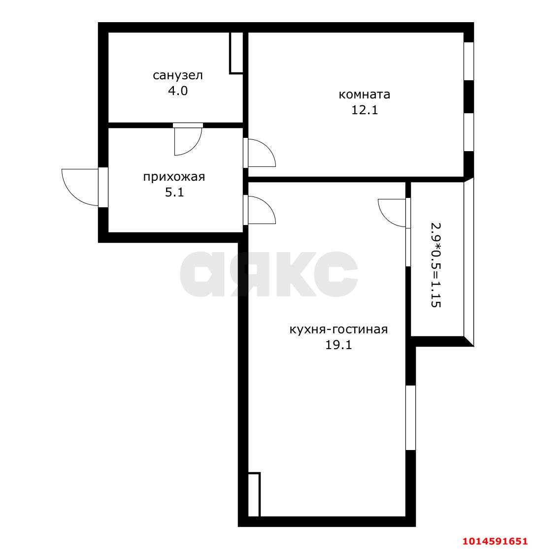 Фото №5: 1-комнатная квартира 41 м² - Краснодар, Фестивальный, ул. Круговая, 4/1