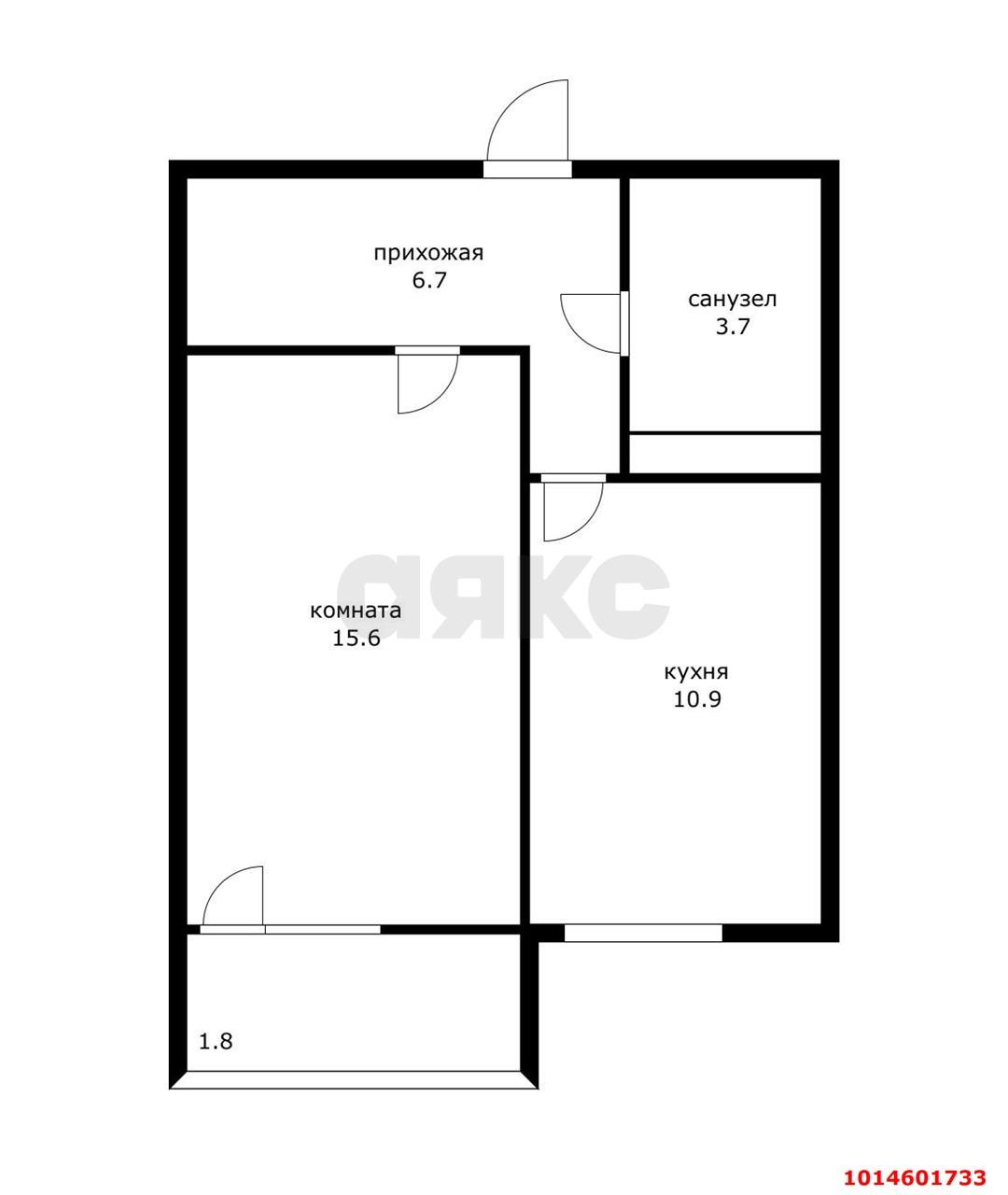 Фото №3: 1-комнатная квартира 40 м² - Краснодар, жилой комплекс Абрикосово, ул. имени Героя Георгия Бочарникова, 4к2