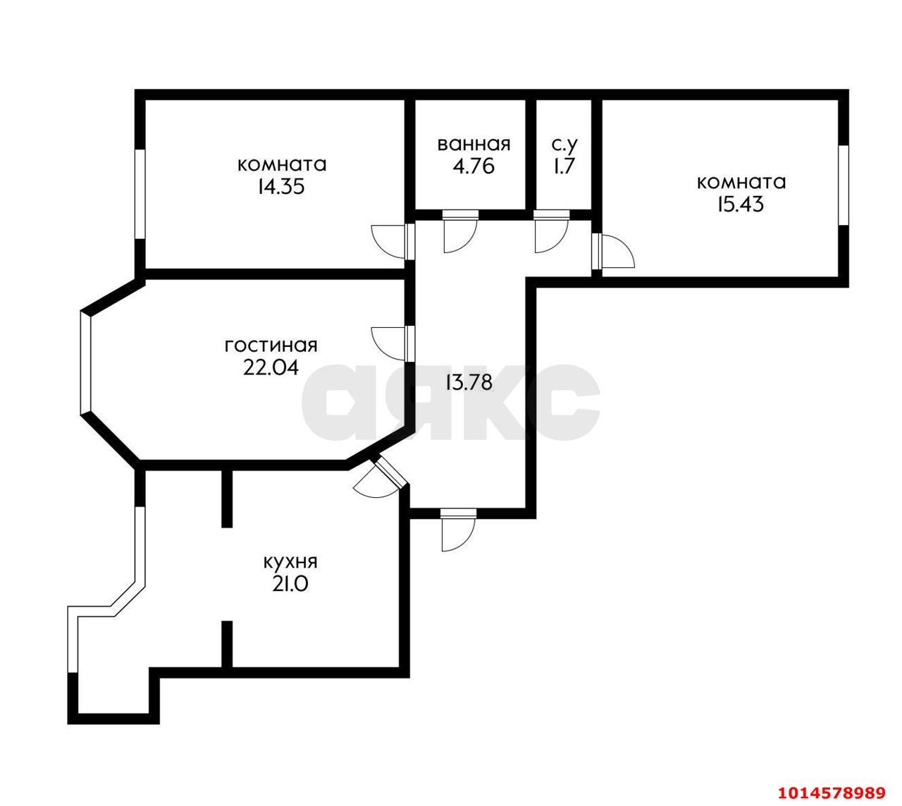 Фото №18: 3-комнатная квартира 100 м² - Краснодар, жилой комплекс Черёмушки, ул. Кубанская, 47