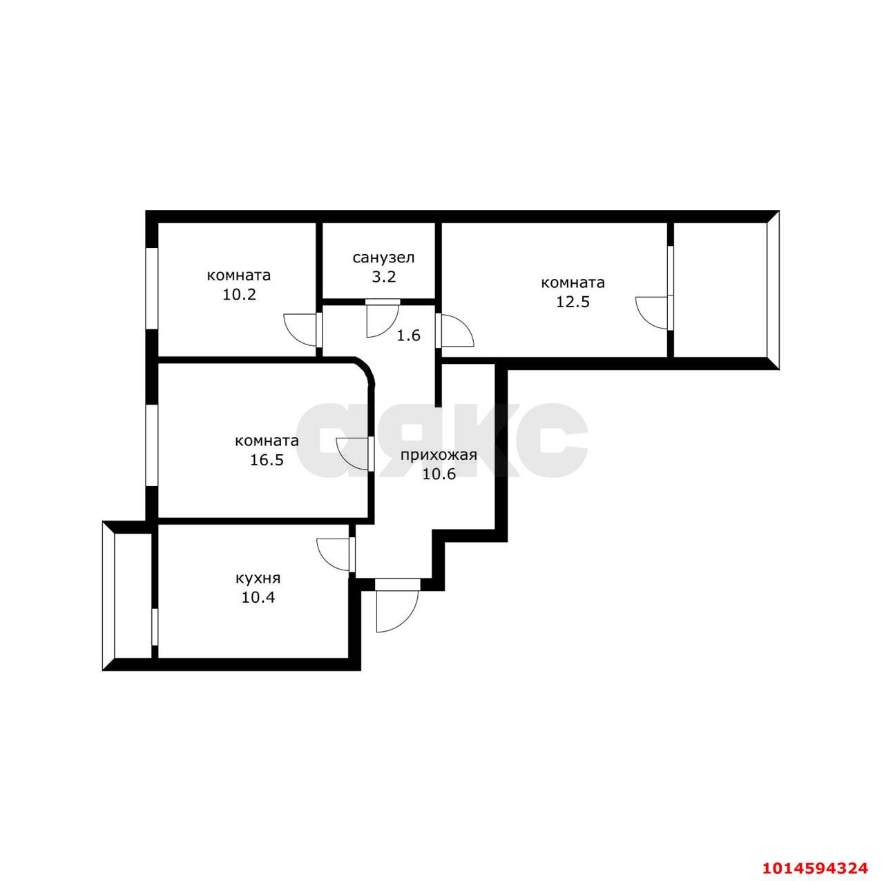 Фото №3: 3-комнатная квартира 68 м² - Краснодар, Школьный, ул. Школьная, 11/1