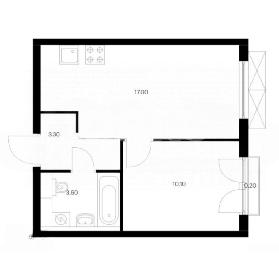 Фото №1: 2-комнатная квартира 34 м² - Глухово, ул. Советская, 13Бс2