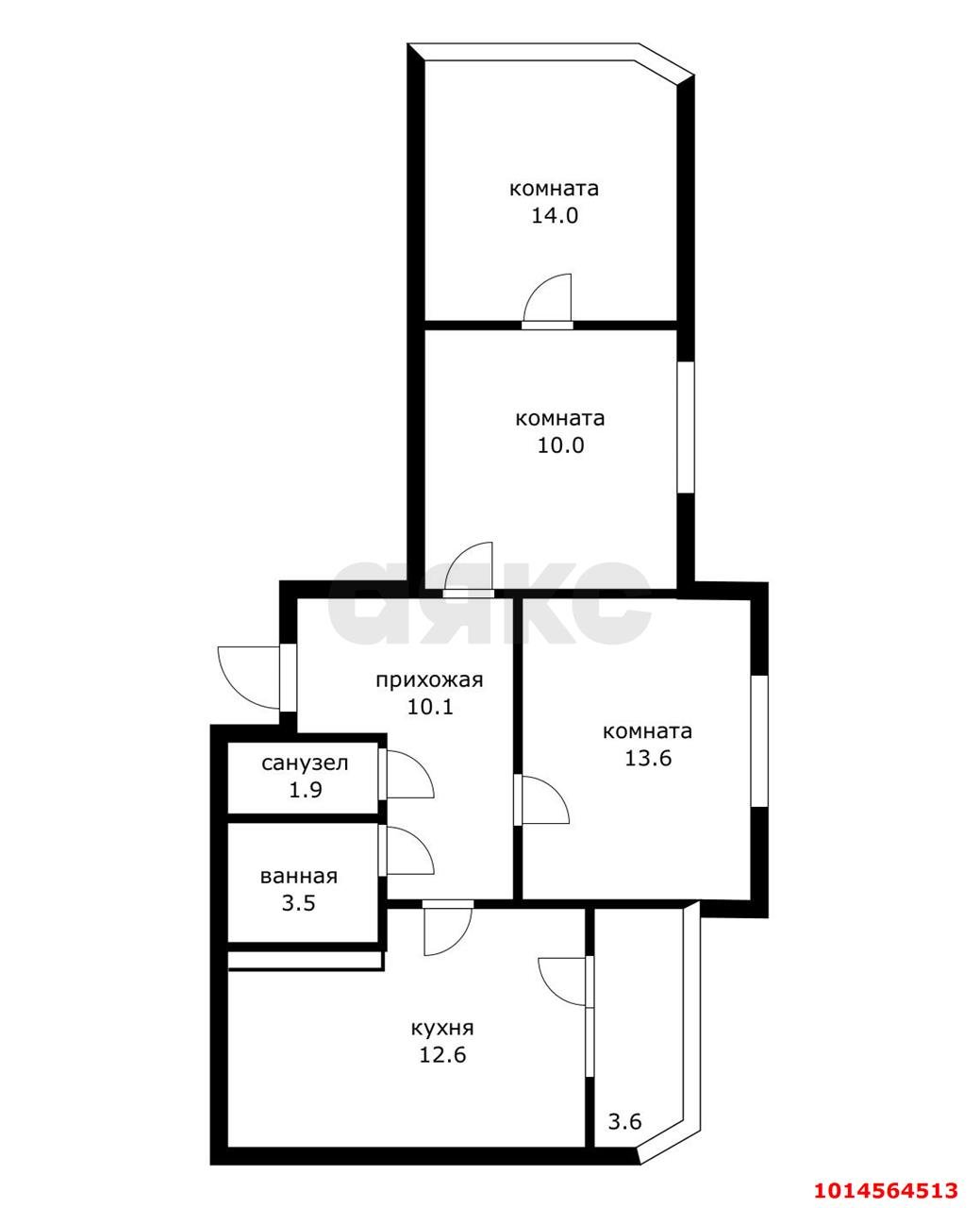 Фото №17: 3-комнатная квартира 67 м² - Краснодар, 1-й квартал, ул. Домбайская, 63