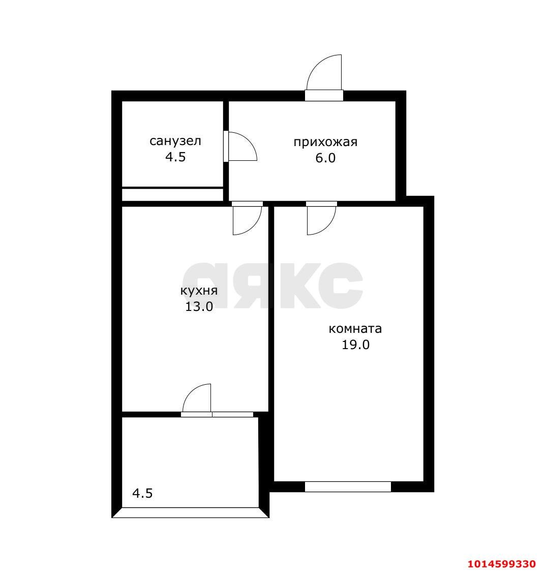 Фото №12: 1-комнатная квартира 48 м² - Краснодар, Черёмушки, ул. Кубанская, 54