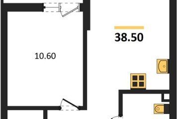 Фото №1: 1-комнатная квартира 38 м² - Майкоп, мкр. ЖК Звезды, 