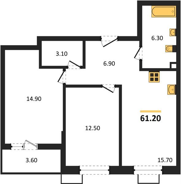 Фото №1: 2-комнатная квартира 61 м² - Майкоп, мкр. ЖК Звезды
