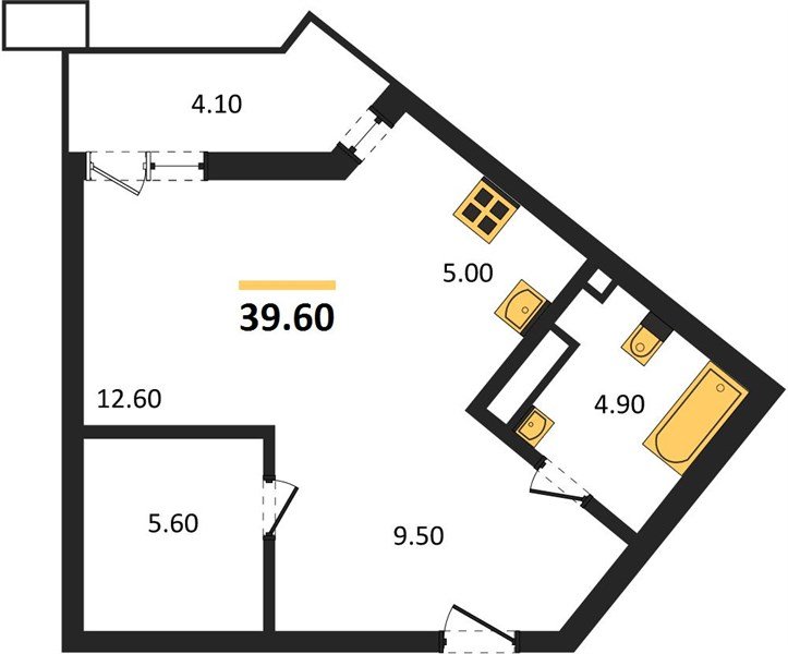 Фото №1: Студия 39 м² - Майкоп, мкр. ЖК Звезды
