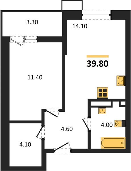 Фото №1: 1-комнатная квартира 39 м² - Майкоп, мкр. ЖК Звезды