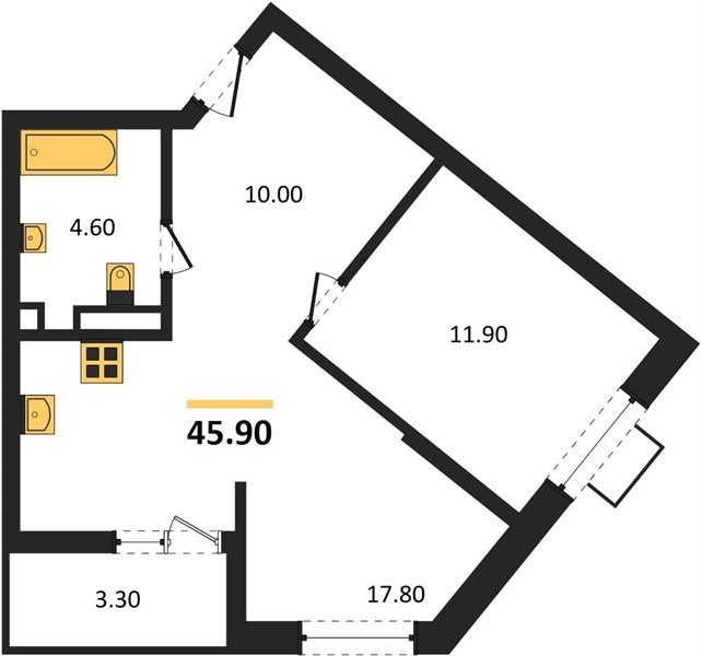 Фото №1: 1-комнатная квартира 45 м² - Майкоп, мкр. ЖК Звезды