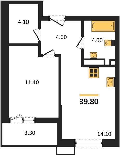 Фото №1: 1-комнатная квартира 39 м² - Майкоп, мкр. ЖК Звезды