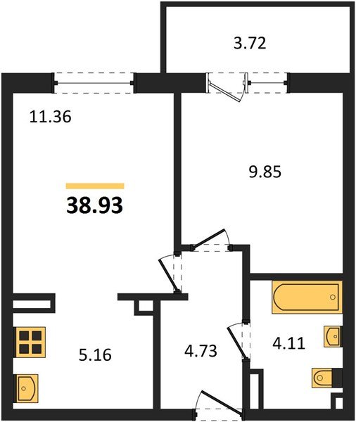 Фото №1: 1-комнатная квартира 38 м² - Краснодар, Прикубанский внутригородской округ, мкр. жилой комплекс Югге