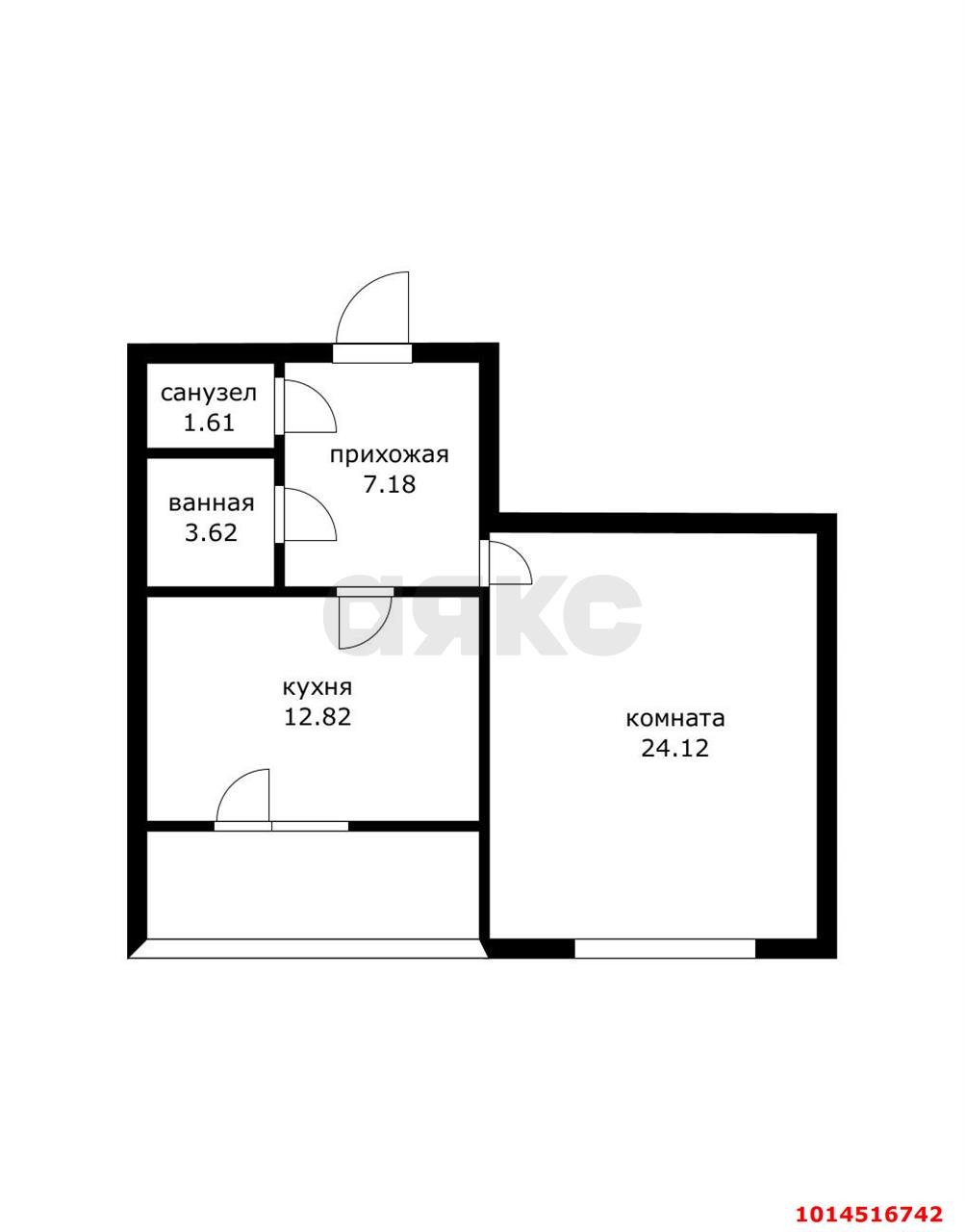 Фото №15: 1-комнатная квартира 55 м² - Краснодар, Краевая Клиническая Больница, ул. Черкасская, 55