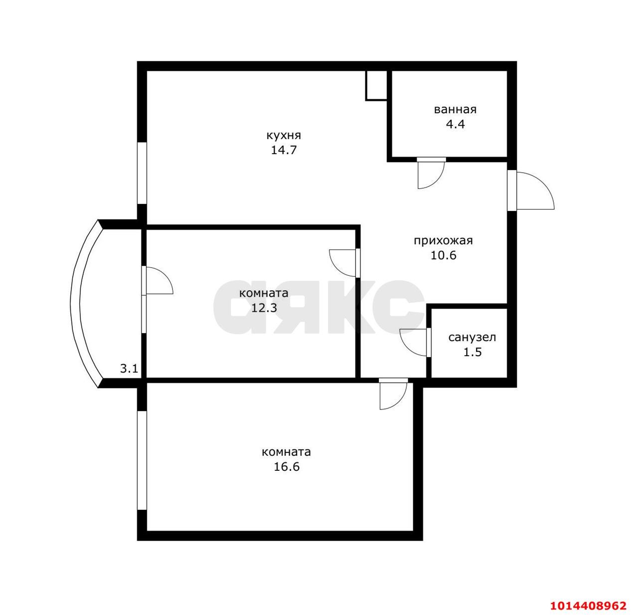 Фото №1: 2-комнатная квартира 60 м² - Краснодар, Солнечный, ул. Казбекская, 16