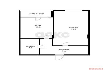Фото №5: 1-комнатная квартира 39 м² - Краснодар, мкр. жилой комплекс Дружный, ул. Адмирала Серебрякова, 3к1
