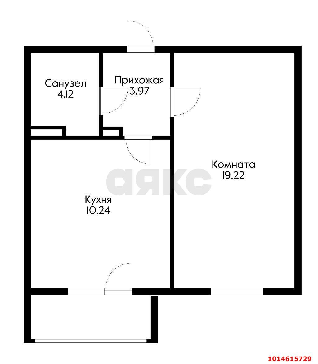 Фото №9: 1-комнатная квартира 37 м² - Краснодар, Краевая Клиническая Больница, ул. Восточно-Кругликовская, 69