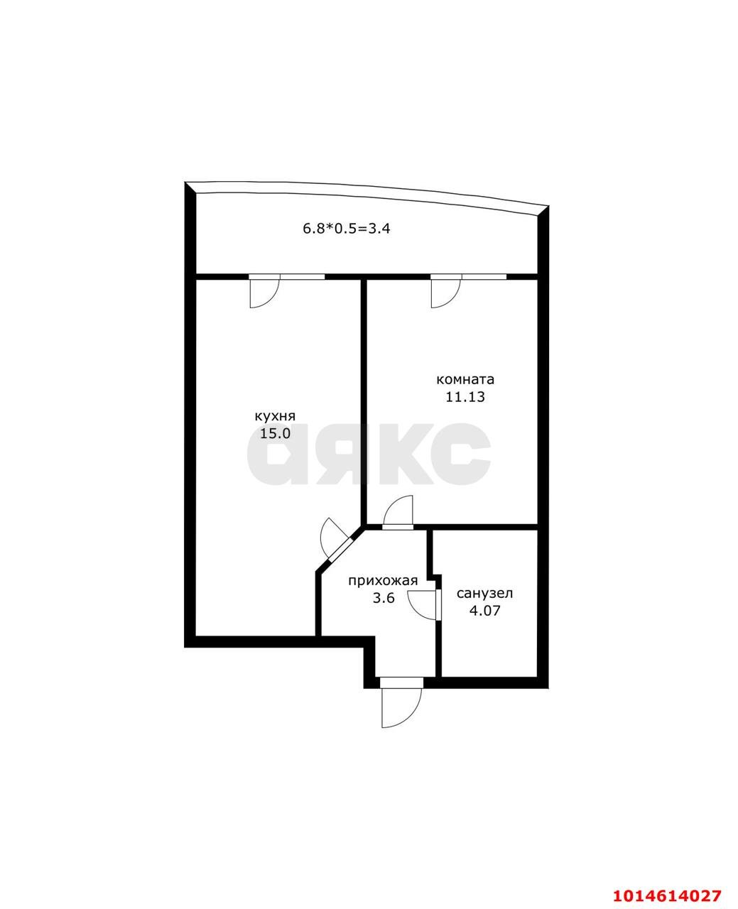 Фото №12: 1-комнатная квартира 37 м² - Краснодар, имени Петра Метальникова, ул. Петра Метальникова, 36