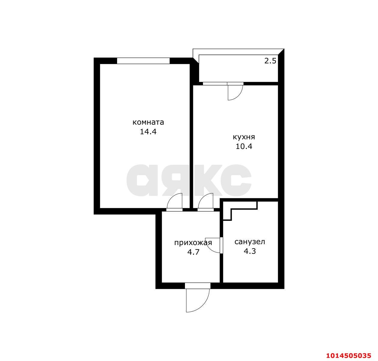 Фото №8: 1-комнатная квартира 36 м² - Краснодар, имени Петра Метальникова, ул. Петра Метальникова, 7