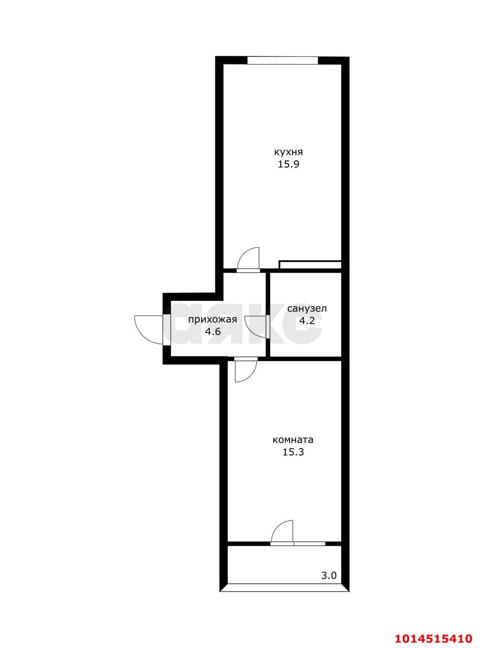 Фото №8: 1-комнатная квартира 43 м² - Краснодар, жилой комплекс Архитектор, ул. Наставников, 12к1