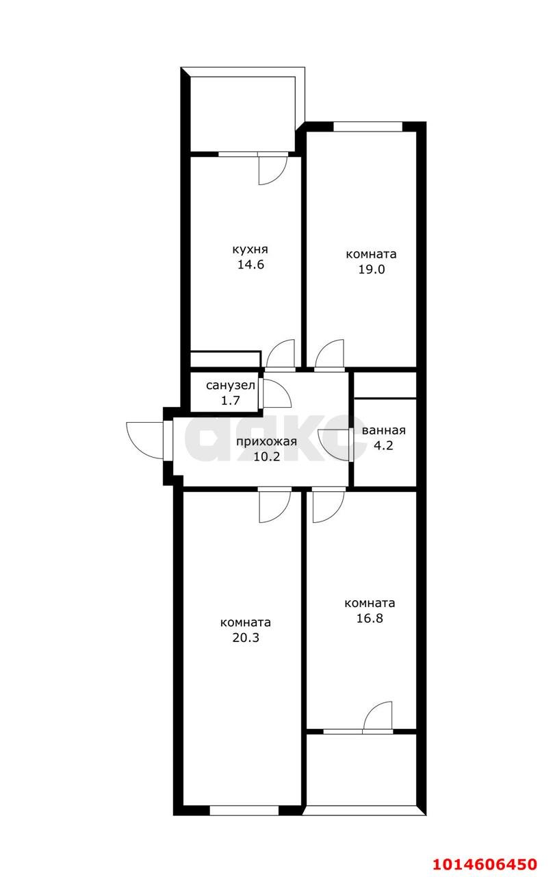 Фото №2: 3-комнатная квартира 93 м² - Краснодар, жилой комплекс Фамилия, ул. Старокубанская, 124