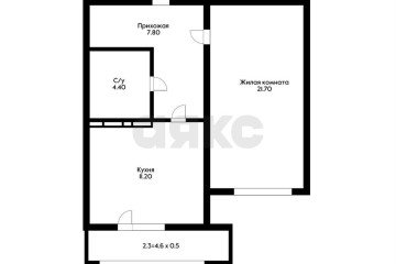 Фото №3: 1-комнатная квартира 45 м² - Краснодар, мкр. жилой комплекс Дом у Озера, ул. Селезнёва, 104/1
