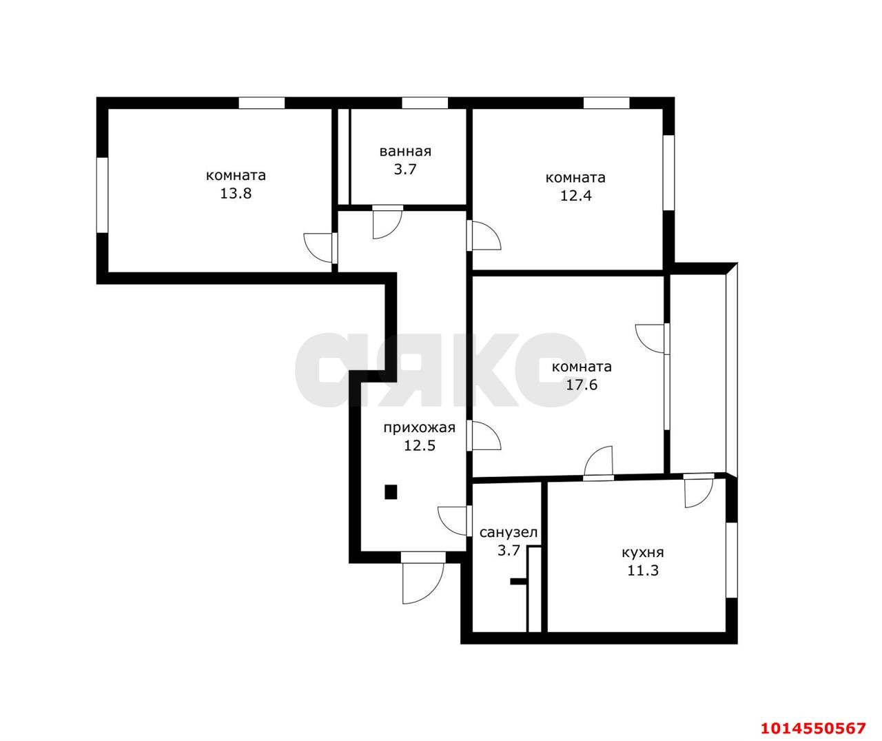 Фото №14: 3-комнатная квартира 75 м² - Краснодар, жилой комплекс Европа-Сити, ул. Венецианская, 12