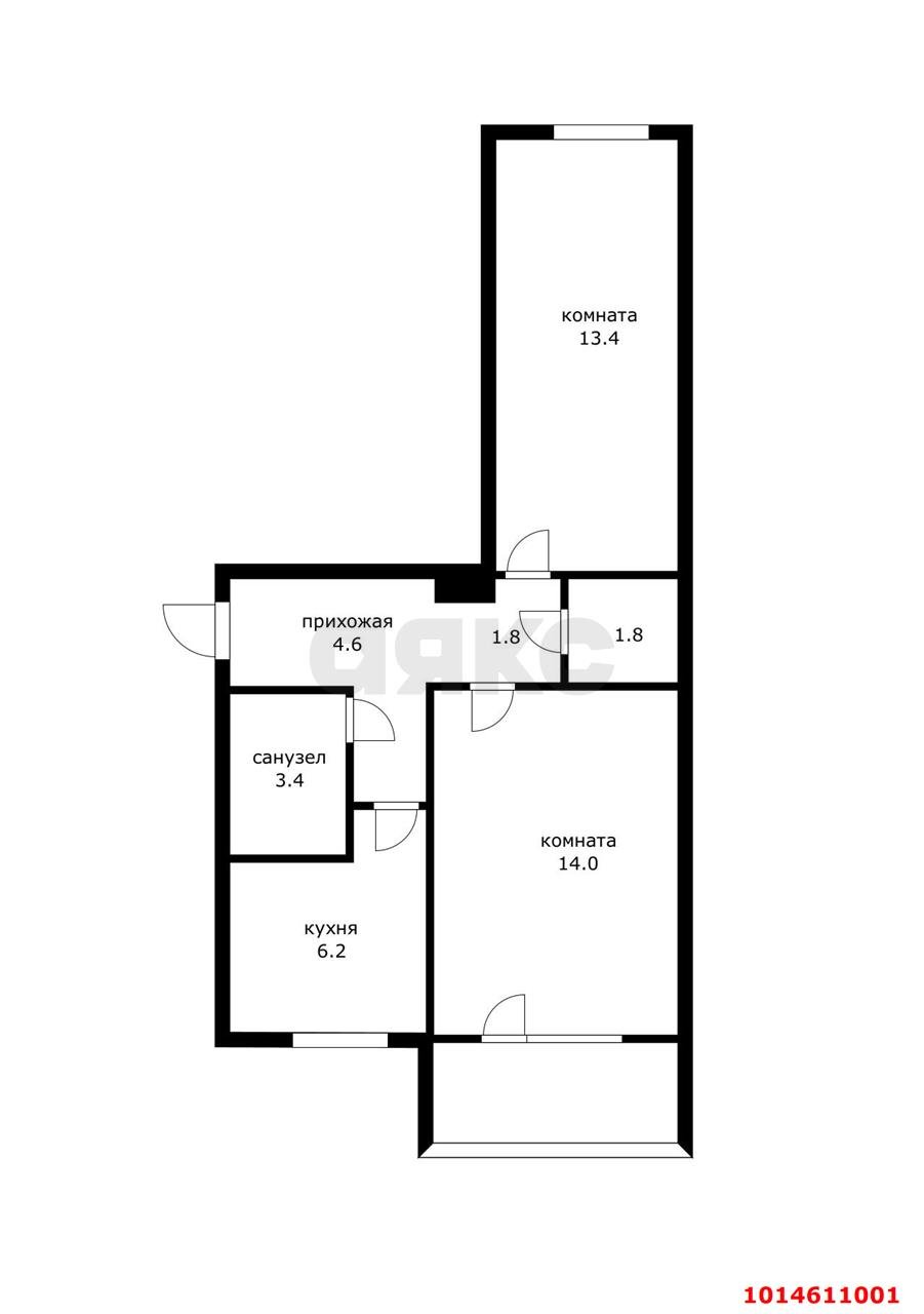 Фото №10: 2-комнатная квартира 45 м² - Краснодар, Черёмушки, ул. Селезнёва, 106