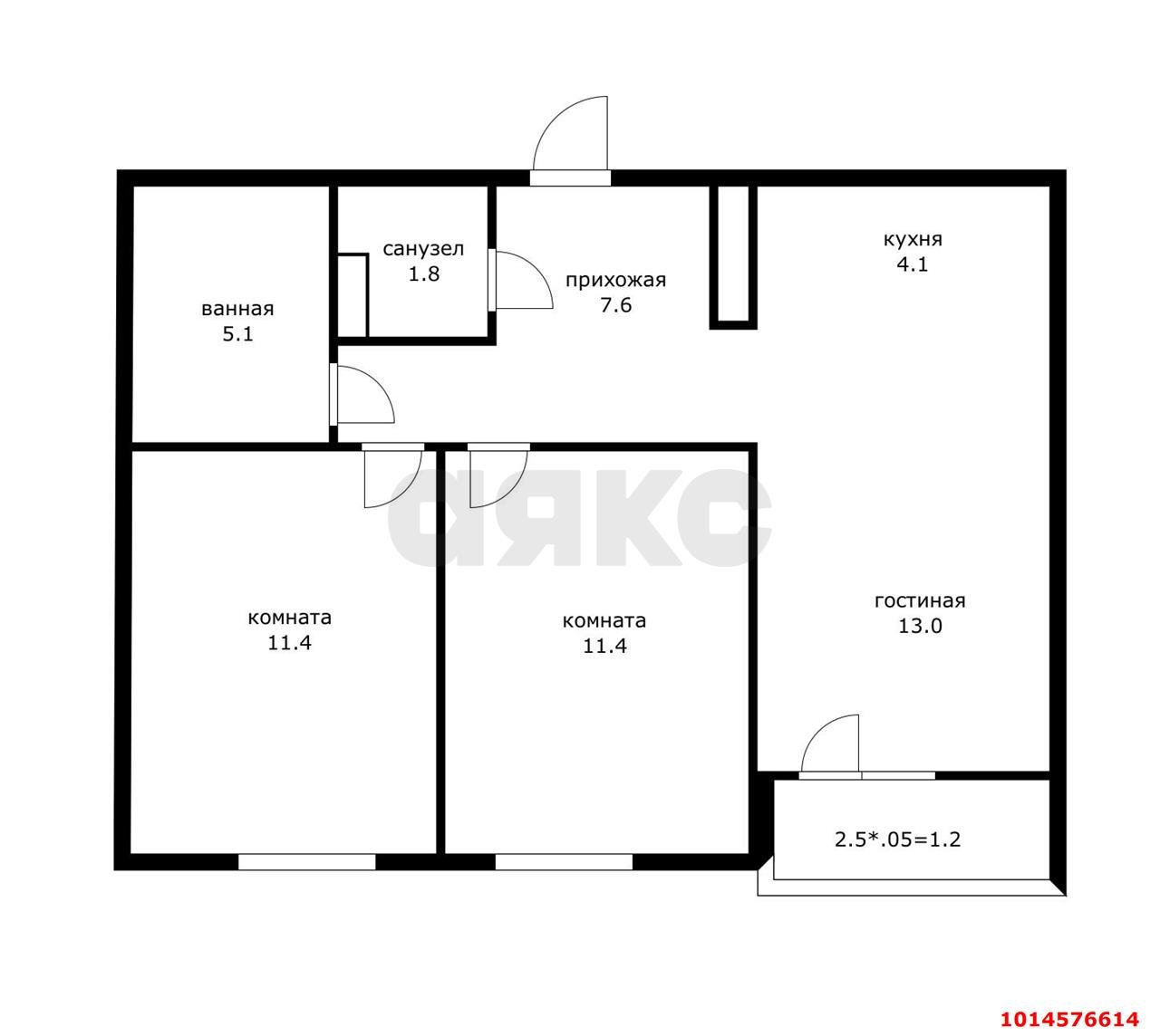 Фото №6: 2-комнатная квартира 55 м² - Краснодар, жилой комплекс Дыхание, ул. Лётчика Позднякова, 2к20