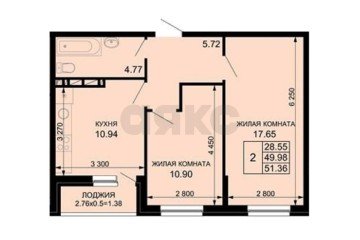 Фото №1: 2-комнатная квартира 51 м² - Краснодар, мкр. жилой комплекс Новые Сезоны, ул. Скандинавская, 1к8