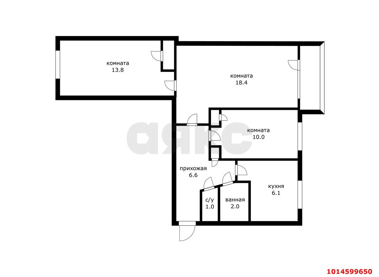 Фото №3: 3-комнатная квартира 62 м² - Краснодар, Кожзавод, ул. Брюсова, 18