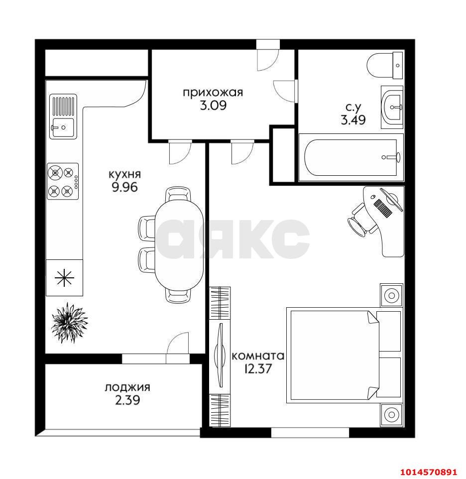 Фото №15: 1-комнатная квартира 29 м² - Краснодар, жилой комплекс Фонтаны, ул. Воронежская, 47/10