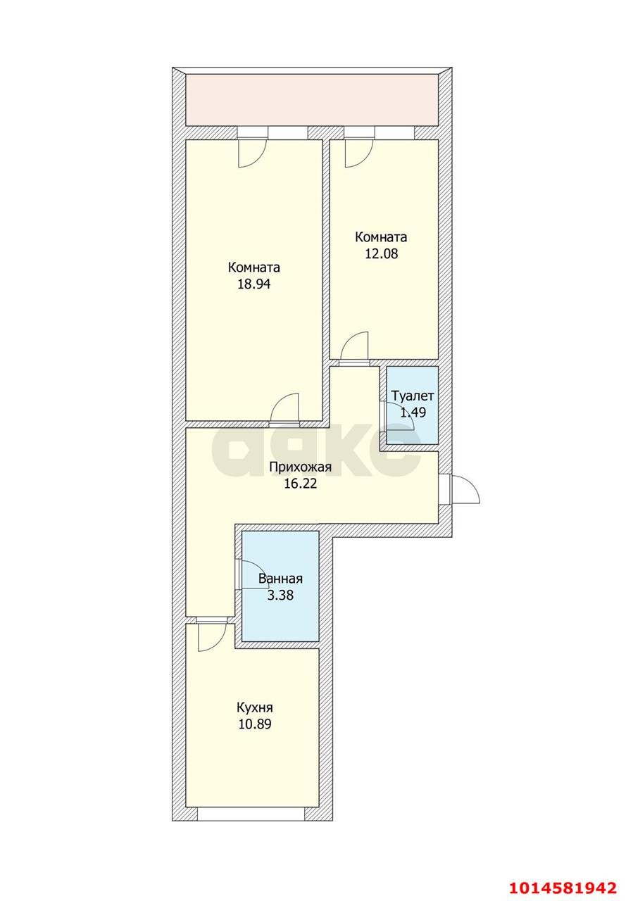Фото №19: 2-комнатная квартира 70 м² - Краснодар, жилой комплекс Грин Парк, ул. имени Дмитрия Благоева, 29к1