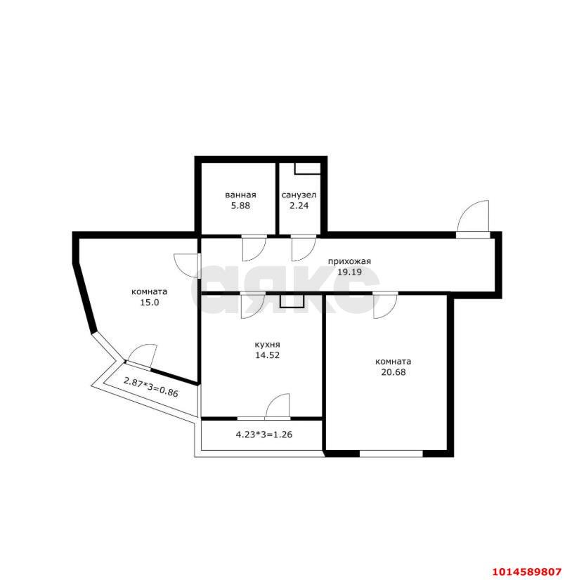 Фото №9: 2-комнатная квартира 85 м² - Краснодар, Юбилейный, б-р Платановый, 4