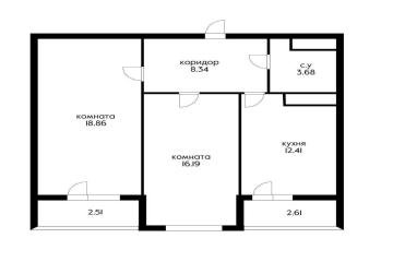 Фото №1: 2-комнатная квартира 66 м² - Краснодар, мкр. жилой комплекс Сердце, ул. Школьная, 1