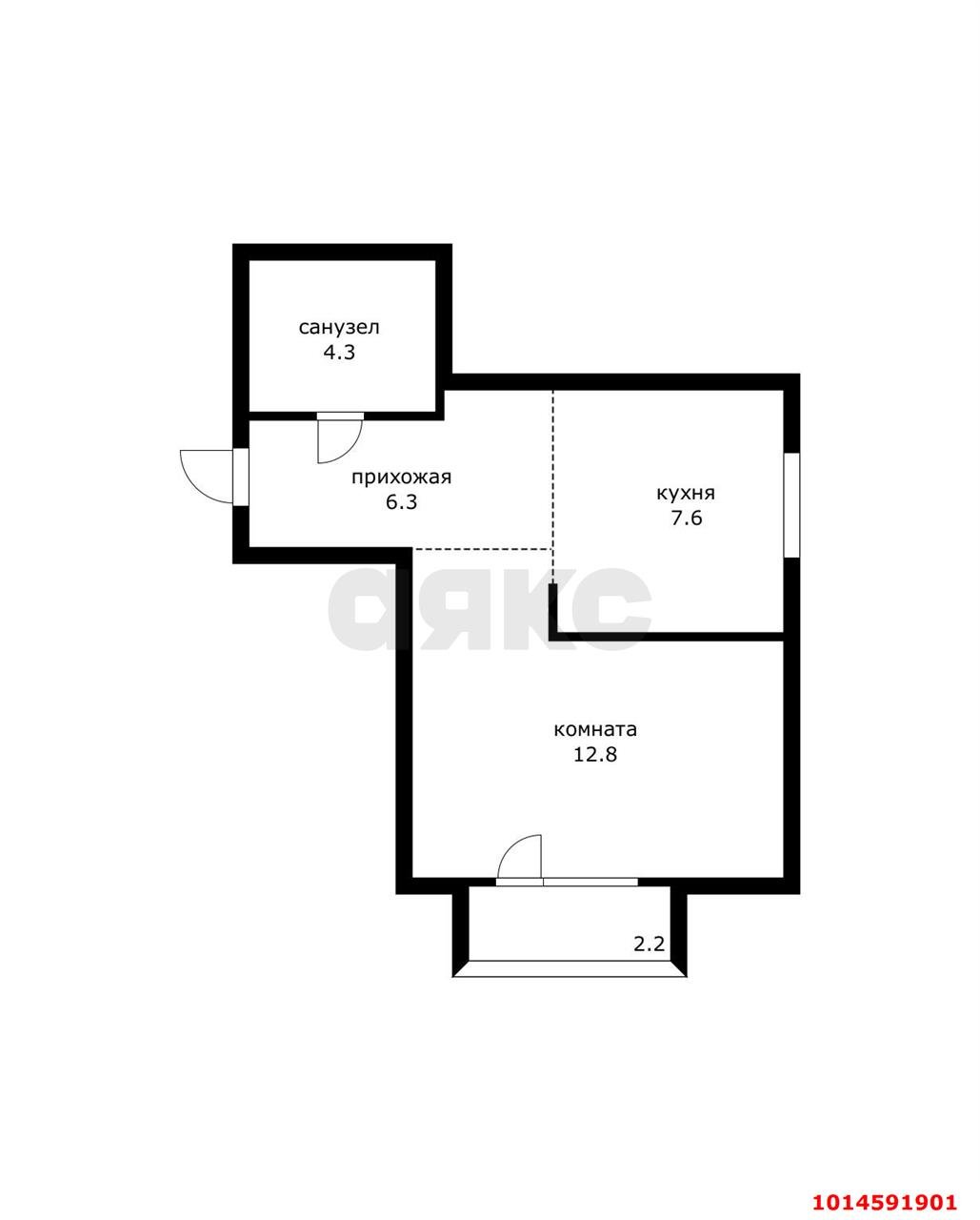 Фото №4: 1-комнатная квартира 33 м² - Новая Адыгея, ул. Западная, 6