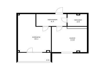Фото №1: 1-комнатная квартира 45 м² - Майкоп, мкр. Восход, пер. 7-й, 14А
