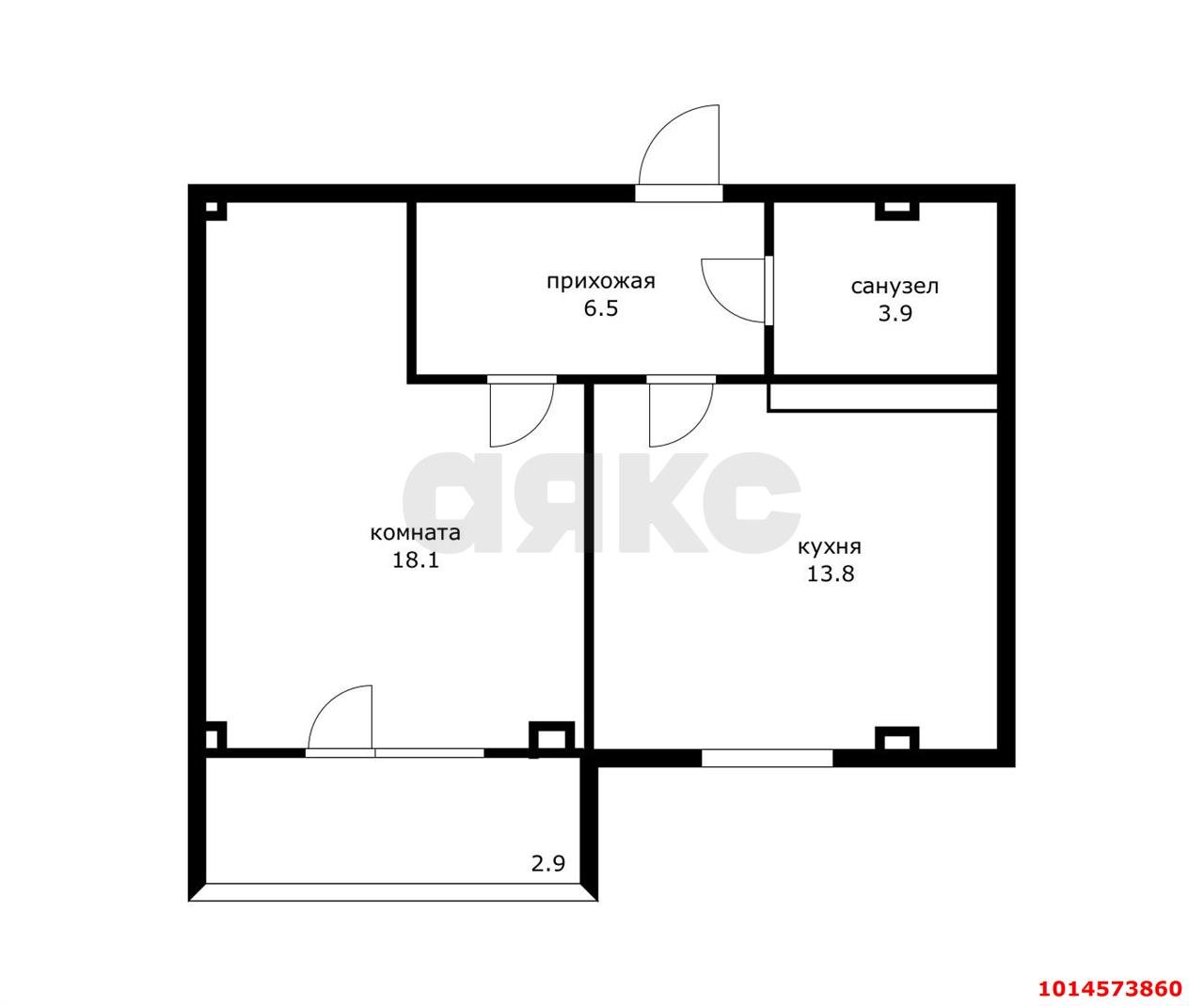 Фото №1: 1-комнатная квартира 45 м² - Майкоп, мкр. Восход, пер. 7-й, 14А