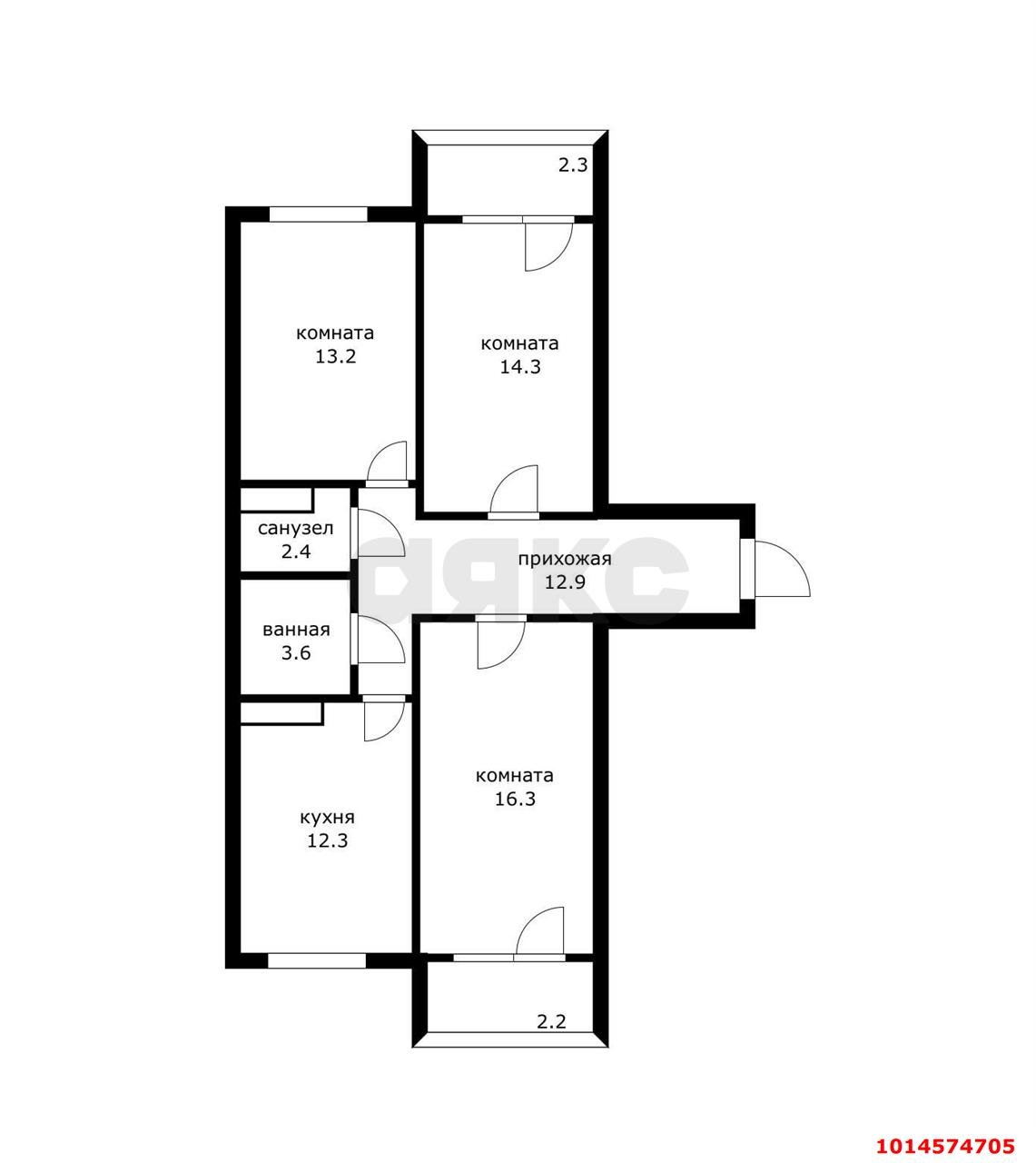 Фото №16: 3-комнатная квартира 79 м² - Майкоп, мкр. Восход, пер. 7-й, 14А