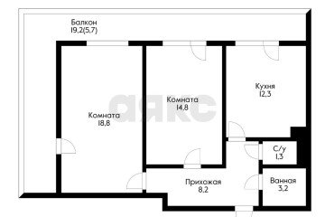 Фото №1: 2-комнатная квартира 59 м² - Краснодар, мкр. жилой комплекс Премьера, ул. Автолюбителей, 1/7к3