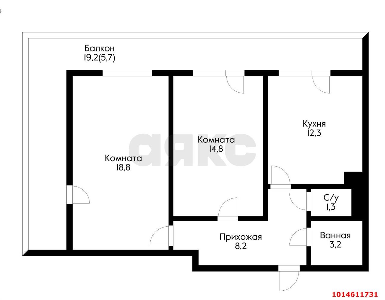 Фото №6: 2-комнатная квартира 64 м² - Краснодар, жилой комплекс Премьера, ул. Автолюбителей, 1/7к3