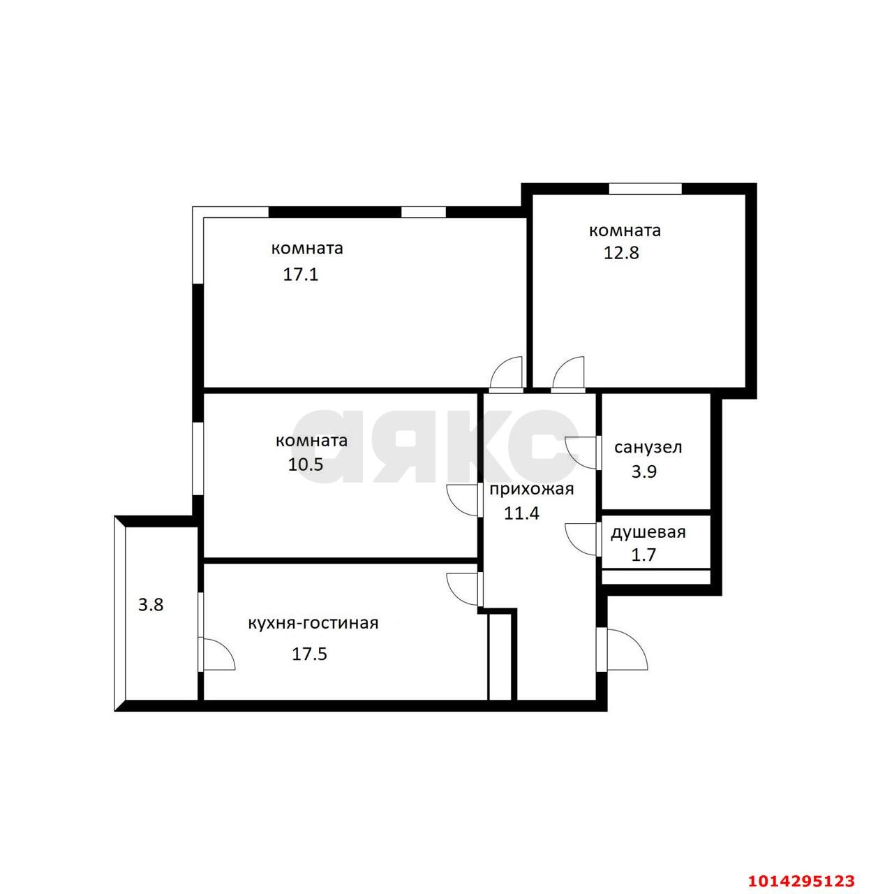 Фото №13: 3-комнатная квартира 74 м² - Краснодар, жилой комплекс Аквамарин, ул. Уральская, 75к2