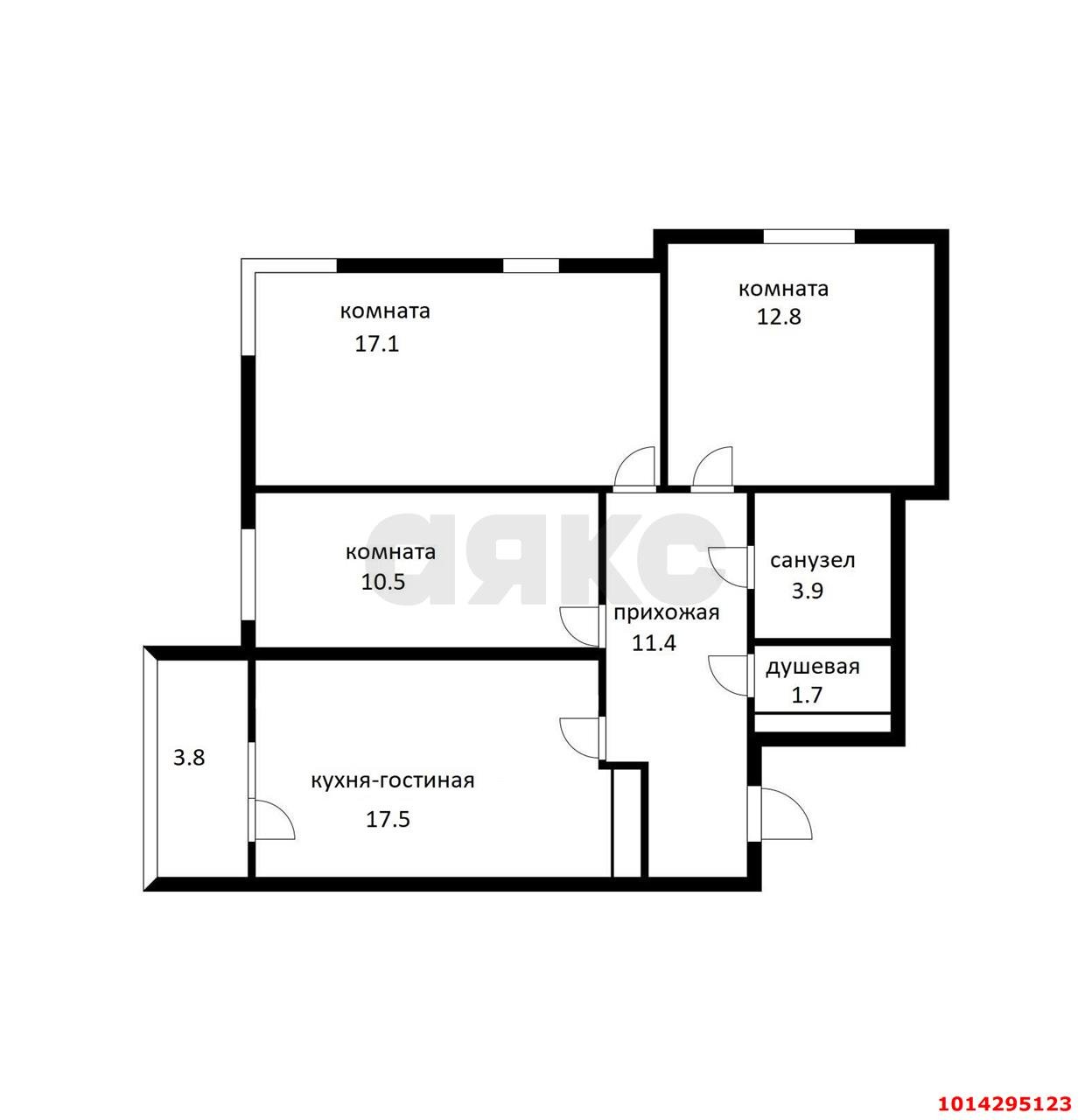 Фото №13: 3-комнатная квартира 74 м² - Краснодар, жилой комплекс Аквамарин, ул. Уральская, 75к2