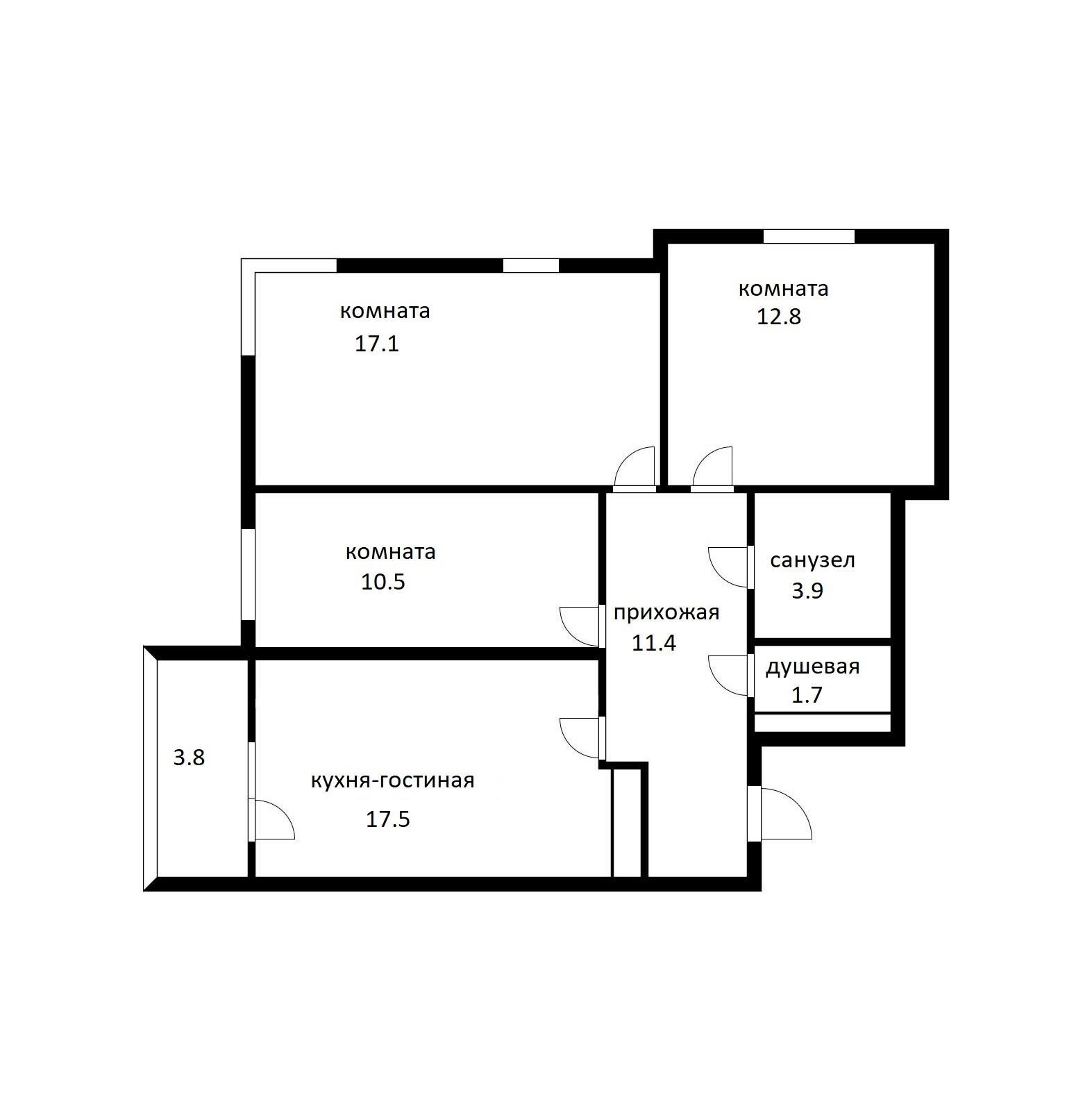 Фото №13: 3-комнатная квартира 74 м² - Краснодар, Карасунский внутригородской округ, Хлопчато-бумажный Комбинат, мкр. жилой комплекс Аквамарин, ул. Уральская, 75к2