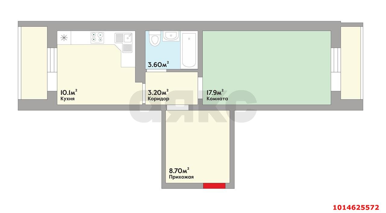 Фото №14: 1-комнатная квартира 45 м² - Краснодар, Московский, ул. имени Николая Семеновича Котлярова, 10